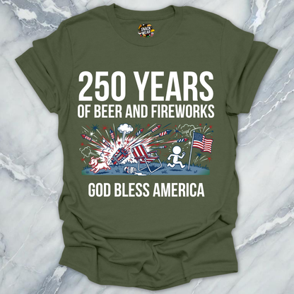 Beer And Fireworks 250 T-Shirt