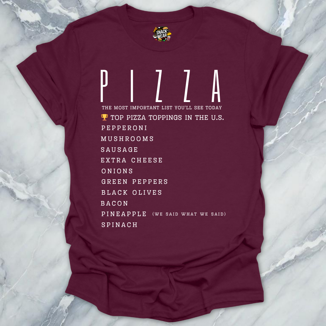 Top Pizza Toppings T-Shirt