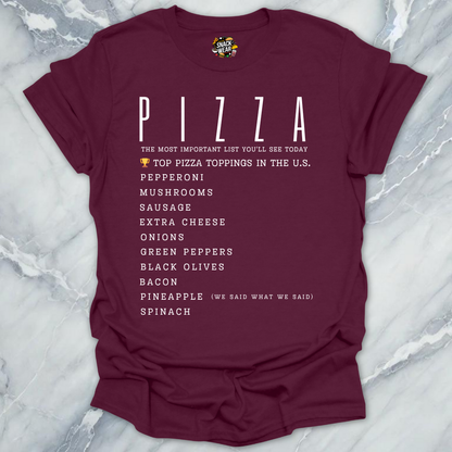 Top Pizza Toppings T-Shirt