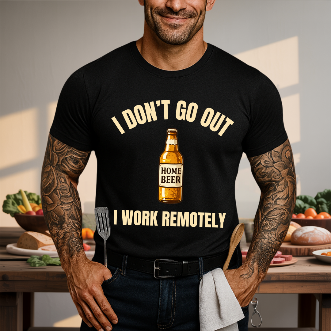 Beer I Work Remotely T-Shirt