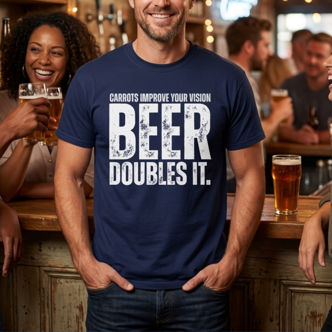 Carrots Improve Vision Beer T-Shirt