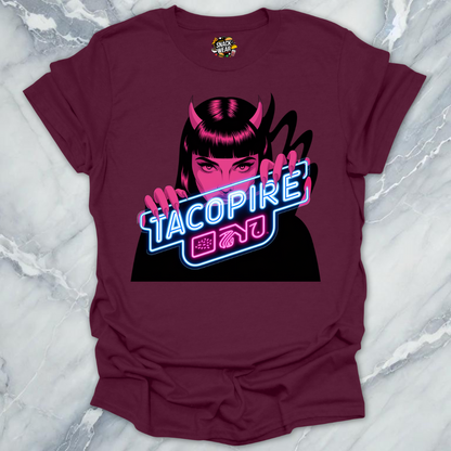 Tacopire – Dark Foodie Tee with Neon Bite T-Shirt
