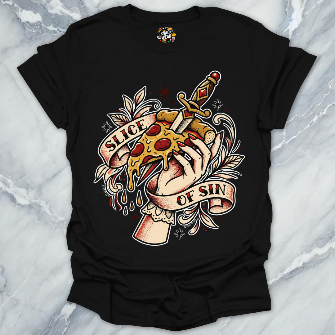 Pizza Slice of Sin Tattoo T-Shirt