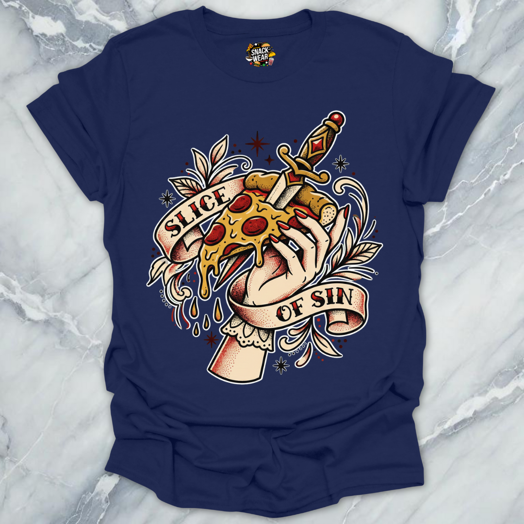 Pizza Slice of Sin Tattoo T-Shirt