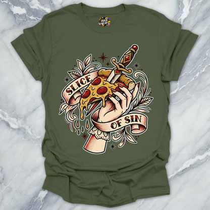 Pizza Slice of Sin Tattoo T-Shirt