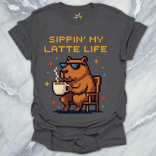 Pixel Capybara Coffee T-Shirt