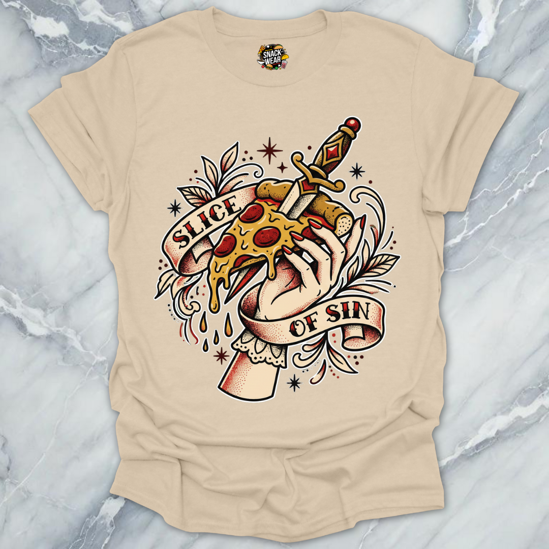 Pizza Slice of Sin Tattoo T-Shirt