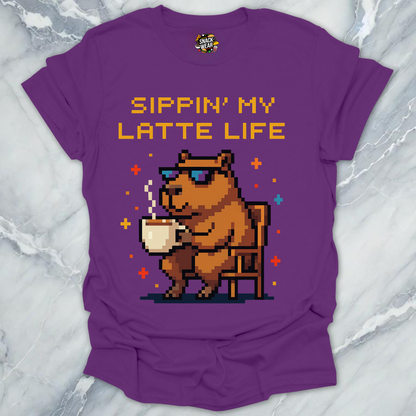 Pixel Capybara Coffee T-Shirt