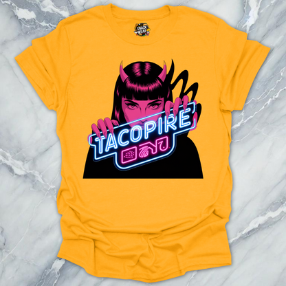 Tacopire – Dark Foodie Tee with Neon Bite T-Shirt