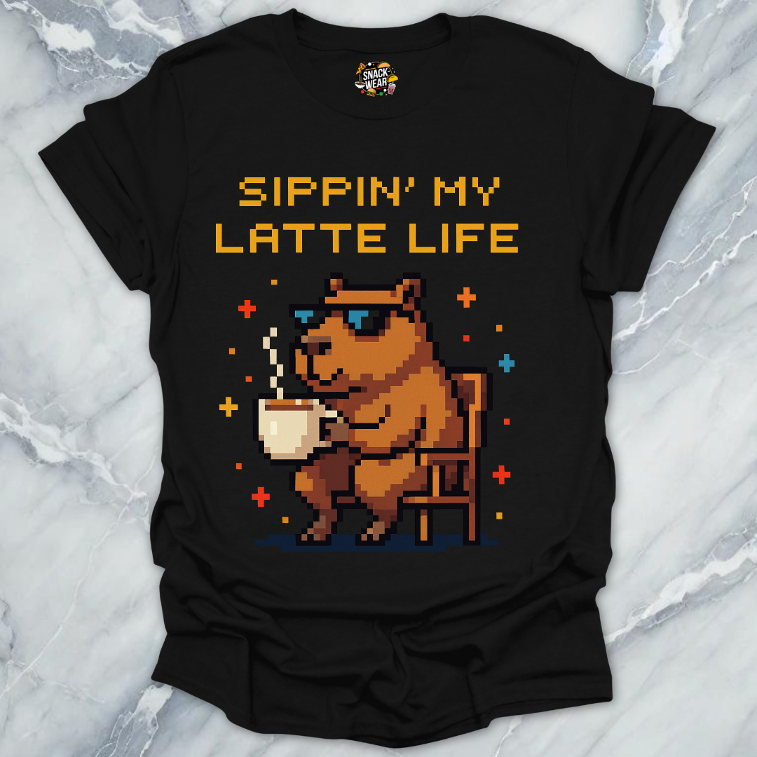 Pixel Capybara Coffee T-Shirt
