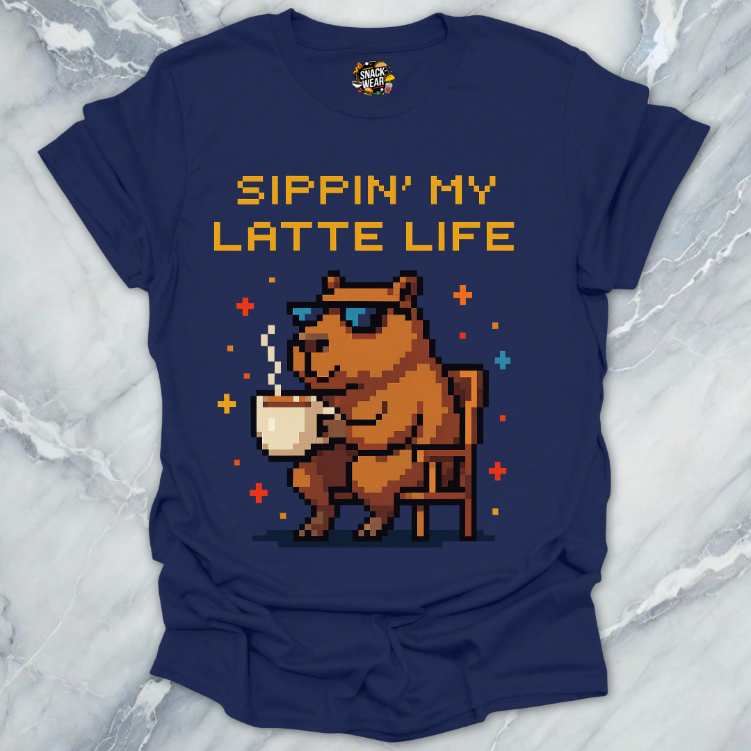 Pixel Capybara Coffee T-Shirt
