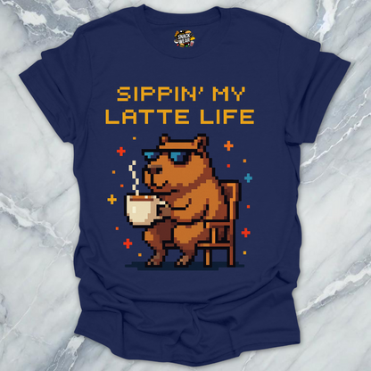 Pixel Capybara Coffee T-Shirt