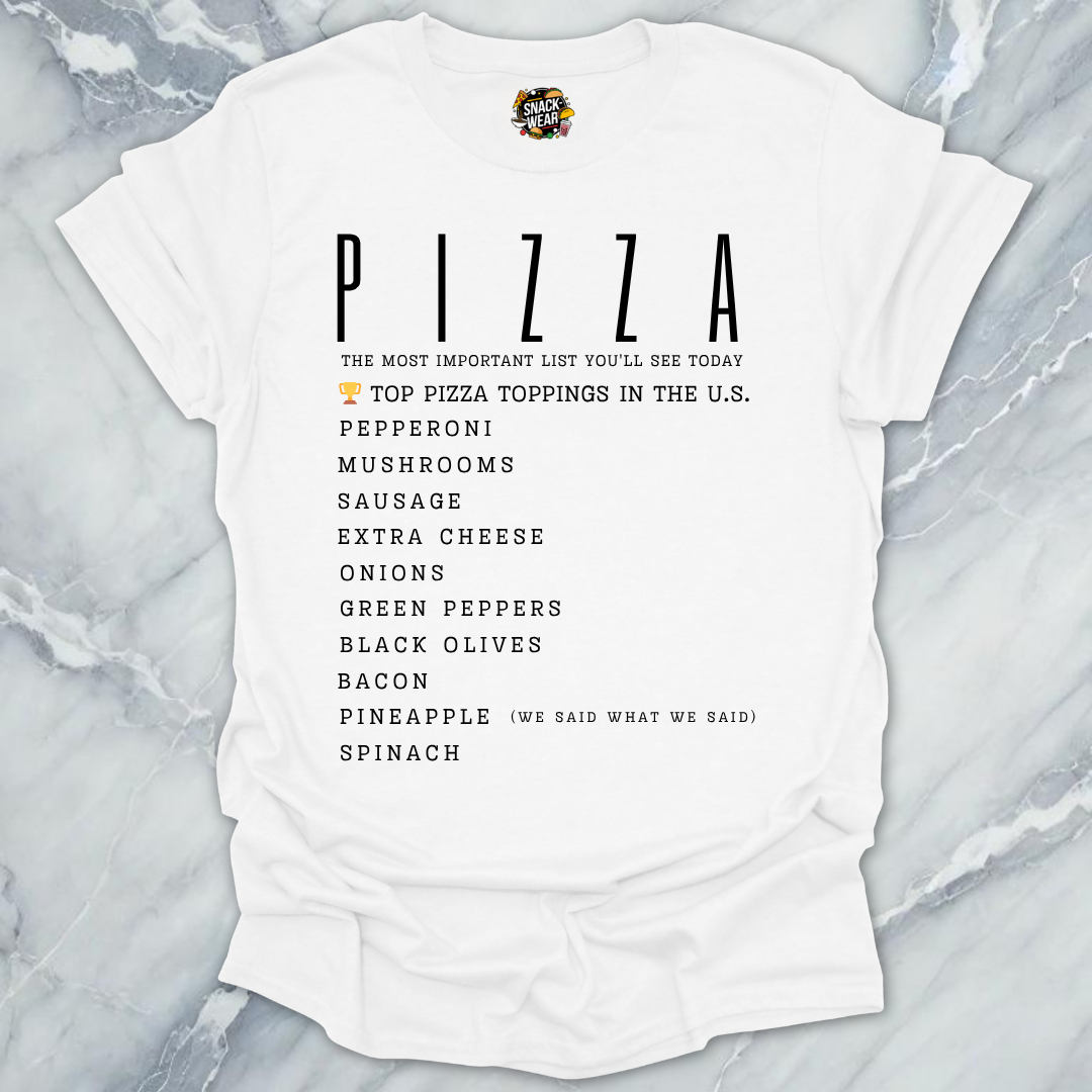Top Pizza Toppings T-Shirt
