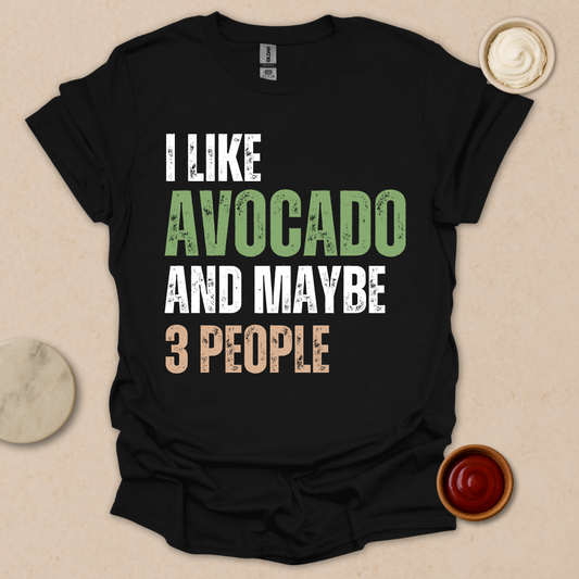 Avocado Vibes & Selective Tribes Tee – Funny Foodie Shirt for Introverts & Brunch Fans