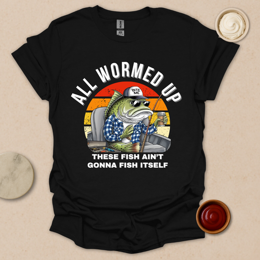 All Wormed Up – Funny Fishing Shirt for Early Risers & Coffee Lovers