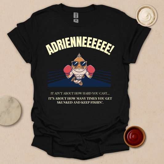 Adriennnneee Funny Fishing Shirt – Boxing Fish Motivational Tee