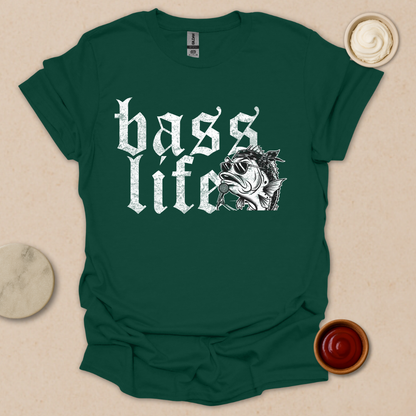 Bass Life – Badass Fishing Tee with Rockstar Vibes T-Shirt