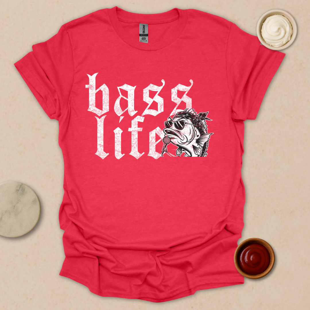 Bass Life – Badass Fishing Tee with Rockstar Vibes T-Shirt