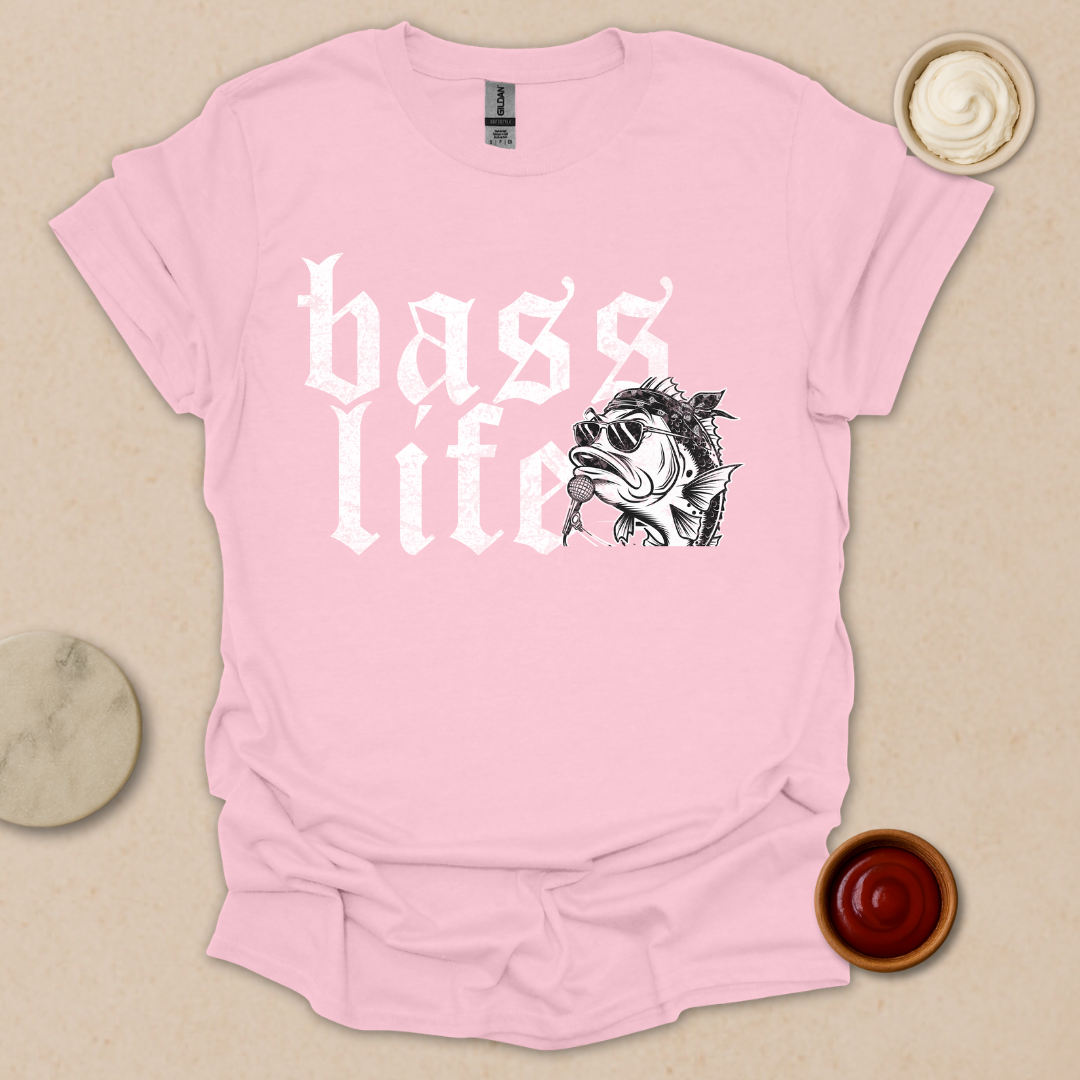 Bass Life – Badass Fishing Tee with Rockstar Vibes T-Shirt