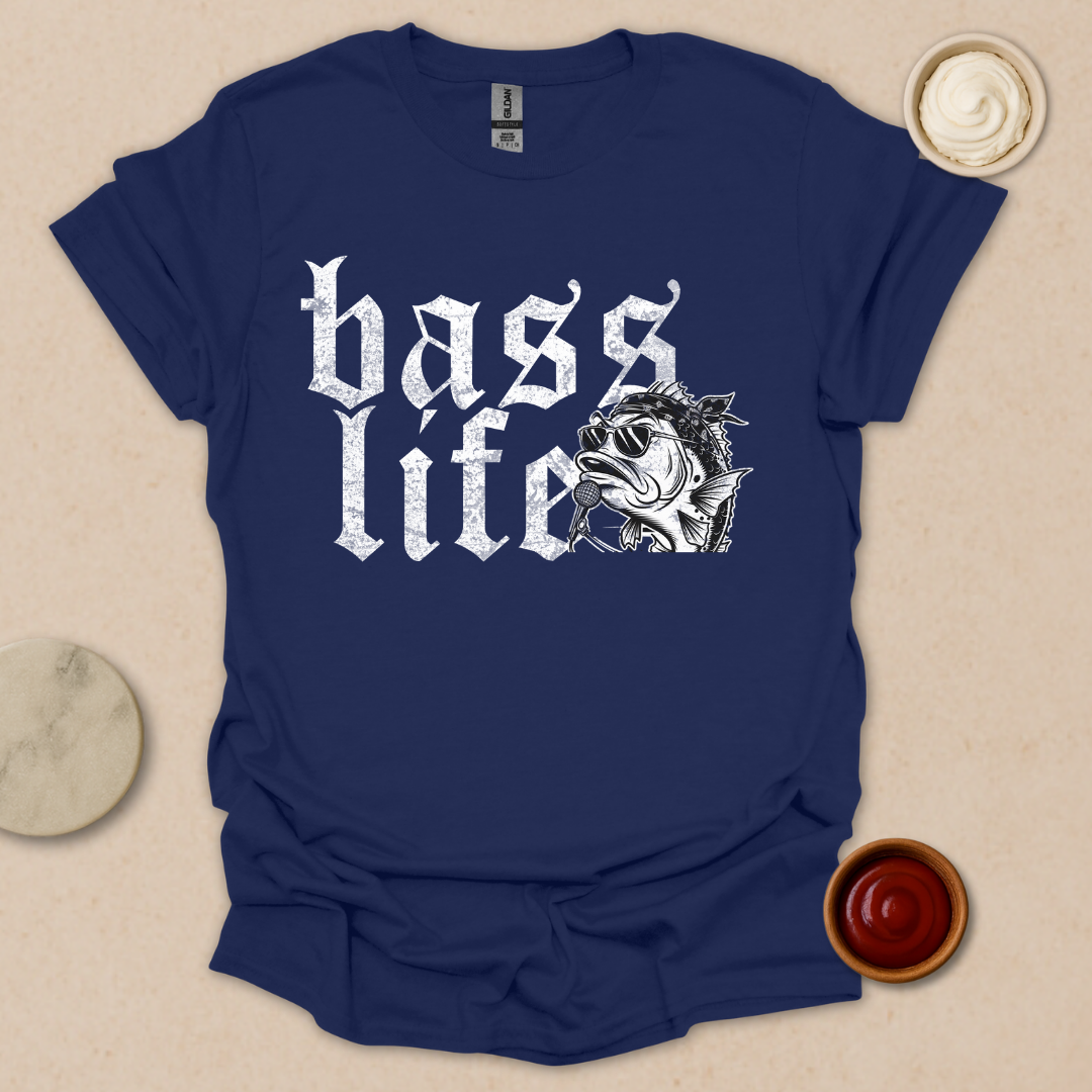 Bass Life – Badass Fishing Tee with Rockstar Vibes T-Shirt