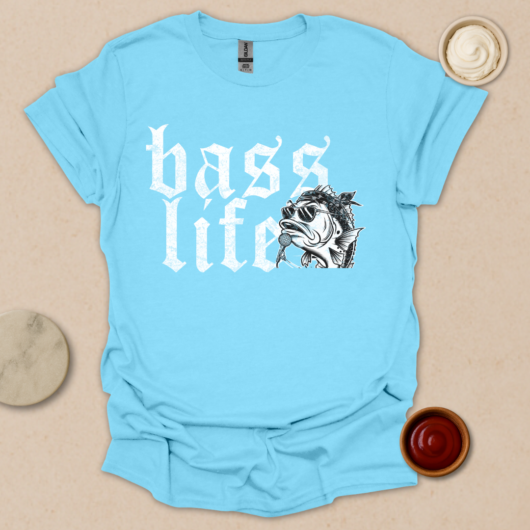 Bass Life – Badass Fishing Tee with Rockstar Vibes T-Shirt
