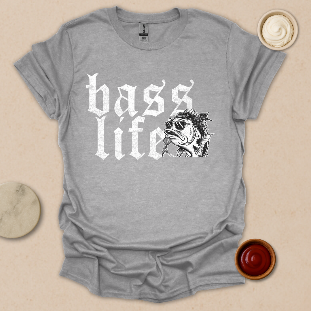 Bass Life – Badass Fishing Tee with Rockstar Vibes T-Shirt